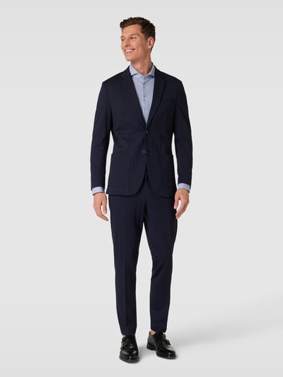 SELECTED HOMME Slim fit 2-knoops colbert met reverskraag, model 'DELON' Donkerblauw - 1