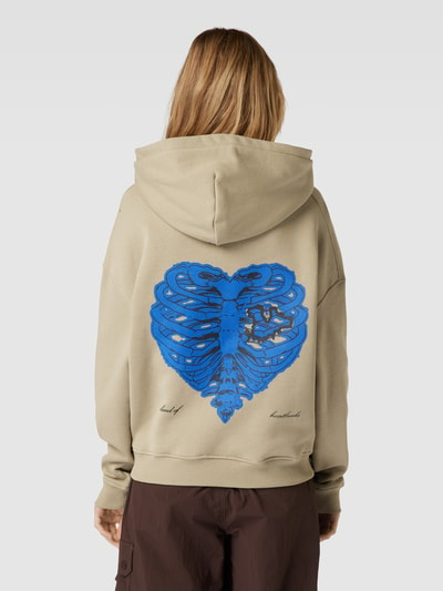 PEQUS Korte hoodie met kangoeroezak Lichtgrijs - 5