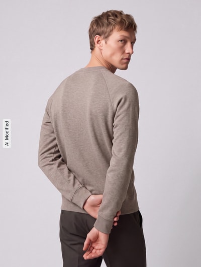 BOSS Green Sweatshirt mit tonalem Logo-Schriftzug Modell 'Salbo' Mittelbraun 5