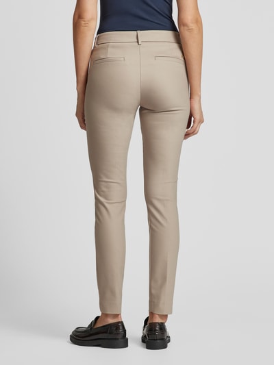 MOS MOSH Slim fit stoffen broek met steekzakken, model 'Abbey Night' Taupe - 5