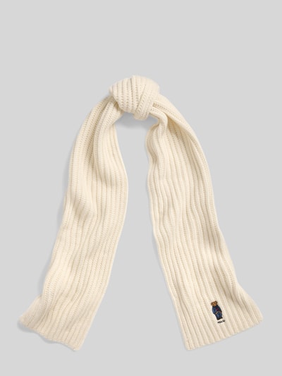 Polo Ralph Lauren Schal aus Woll-Mix mit Polo-Bear-Stitching Offwhite 2