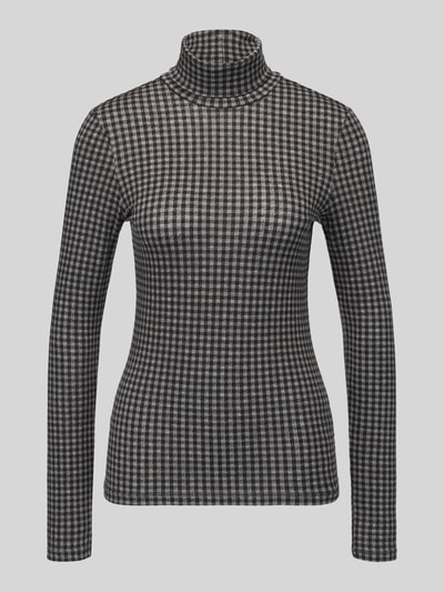 Jake*s Casual Slim Fit Langarmshirt aus Lyocell-Mix Dunkelbraun 1