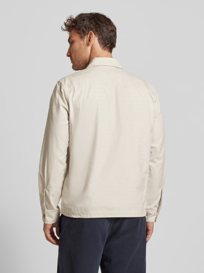 Marc O'Polo Loose fit overshirt van een mix van katoen en linnen Beige - 5