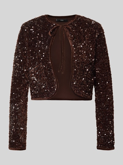 Mango Bolero mit Pailletten und Schnürung Modell 'XTURNER' Dunkelbraun 2