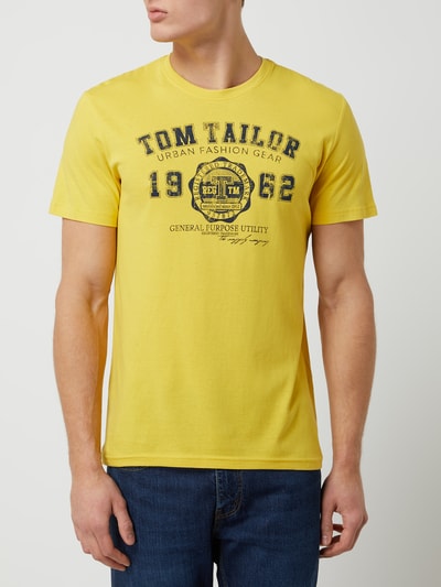 Tom Tailor T-shirt z nadrukiem z logo  Żółty 4