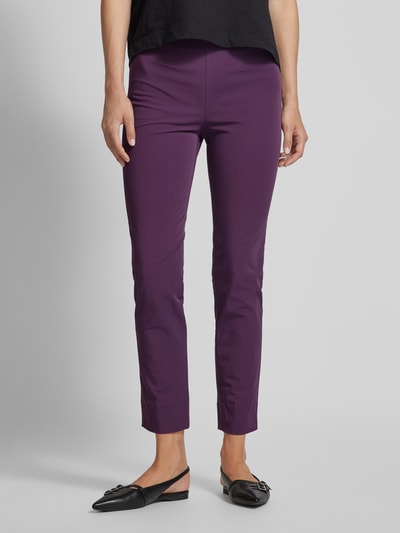 Raffaello Rossi Slim fit stoffen broek met siernaden, model 'PENNY' Aubergine - 4