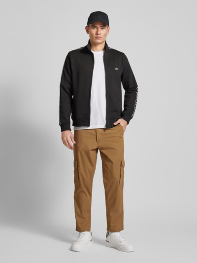 Lacoste Sweatjacke mit Galonstreifen Black 1