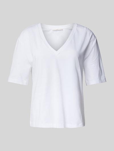 Lanius T-Shirt mit V-Ausschnitt Weiss 2