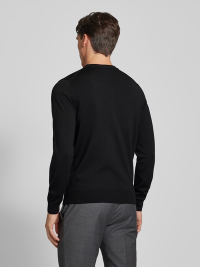 Lacoste Gebreide pullover van zuivere wol met logopatch Zwart - 5