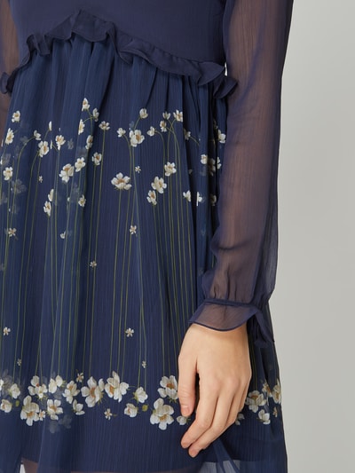 Ted Baker Jurk van chiffon met bloemenmotief, model 'Pearl'  Donkerblauw - 3