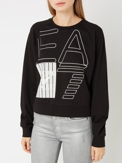 EA7 Emporio Armani Cropped Sweatshirt mit Logo-Print Black 3