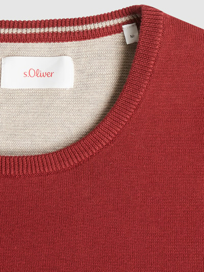 s.Oliver RED LABEL Strickpullover mit Label-Stitching Bordeaux 2