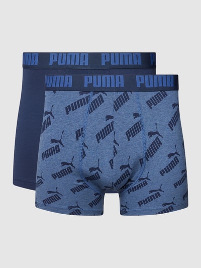 Puma Trunks mit Label-Print im 2er-Pack Jeansblau 1