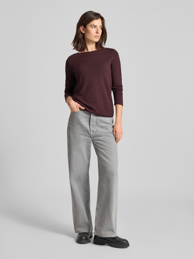 Marc O'Polo Regular fit gebreide pullover van wolmix Bordeaux - 1