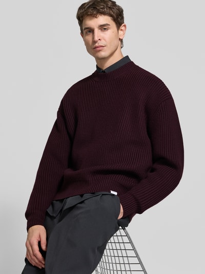 SEIDENSTICKER STUDIO Relaxed fit pullover van pure wol Bordeaux - 3