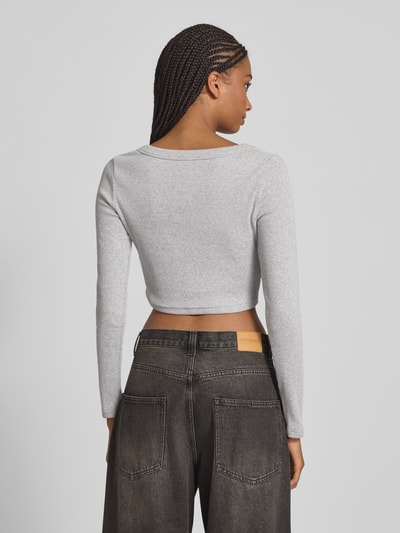 Calvin Klein Jeans Kort gebreid jack met knoopsluiting Lichtgrijs gemêleerd - 5