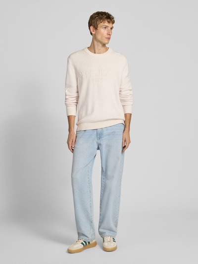 Pepe Jeans Regular fit gebreide pullover van een mix van viscose en katoen, model 'PHINEAS' Offwhite - 1