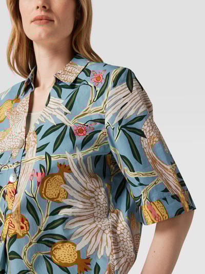 Christian Berg Woman Bluse mit Allover-Muster Helltürkis 3