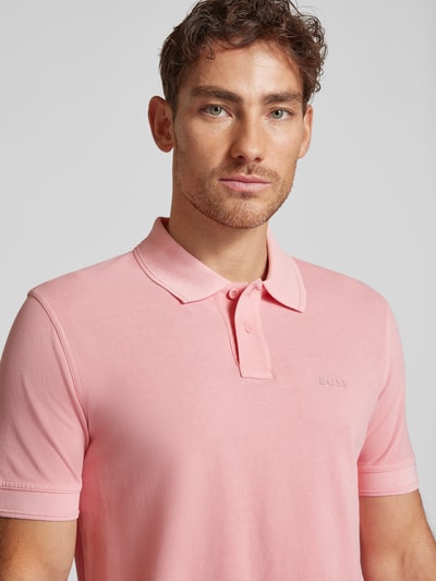BOSS Orange Slim Fit Poloshirt mit Label-Print Modell 'Prime' Rosa 3