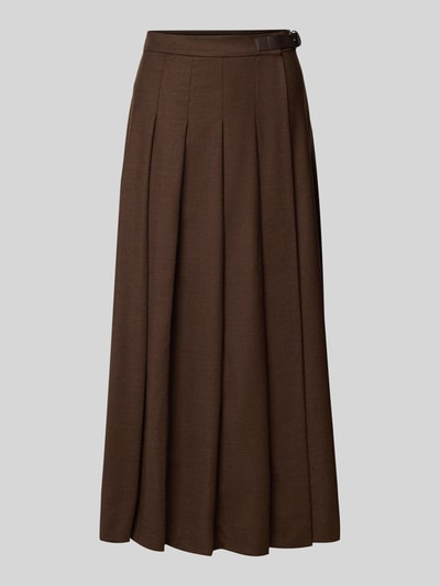 Weekend Max Mara Spódnica kopertowa rozkloszowana z mieszanki żywej wełny model ‘FASTOSO’ Czekoladowy 3