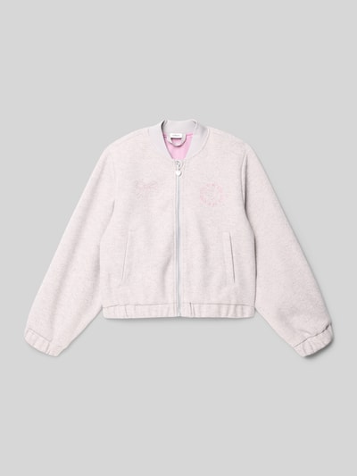 s.Oliver RED LABEL Regular Fit Collegejacke in Woll-Optik Mittelgrau Melange 1