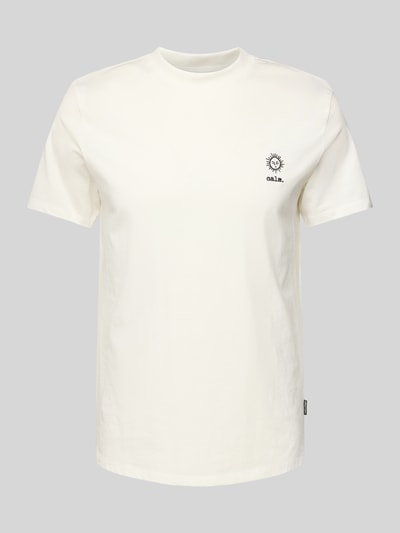 Blend T-Shirt mit Motiv- und Statement-Stitching Modell 'JANUS' Weiss 2