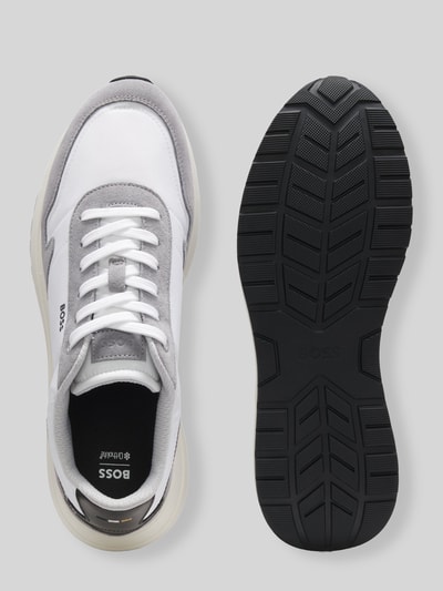 BOSS Sneaker mit echtem Veloursleder und Label-Schriftzug Weiss 5