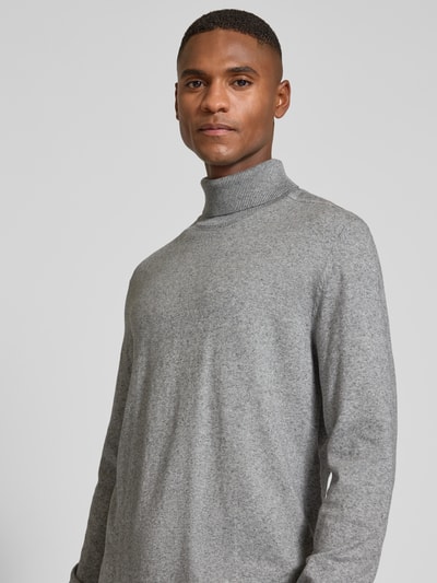 SELECTED HOMME Regular Fit Strickpullover aus reiner Baumwolle Modell 'BERG' Hellgrau Melange 3