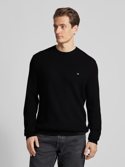 Christian Berg Men Strickpullover mit Logo-Stitching Black 4