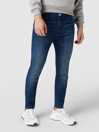 REVIEW Skinny fit jeans met knoop- en ritssluiting Donkerblauw - 4