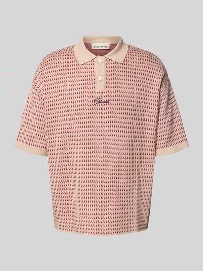 PROHIBITED Relaxed Fit Strick-Poloshirt mit Label-Stitching Rot 2