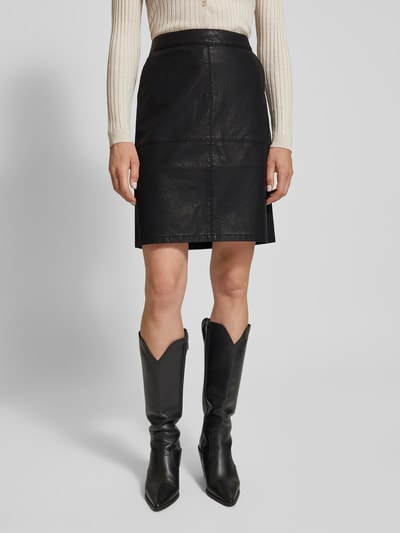 Soyaconcept Knielange rok met naadritssluiting, model 'Gunilla' Zwart - 4