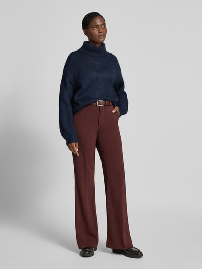 YAS Oversized Strickpullover mit gerippten Abschlüssen Modell 'LAMBI' Marine 1