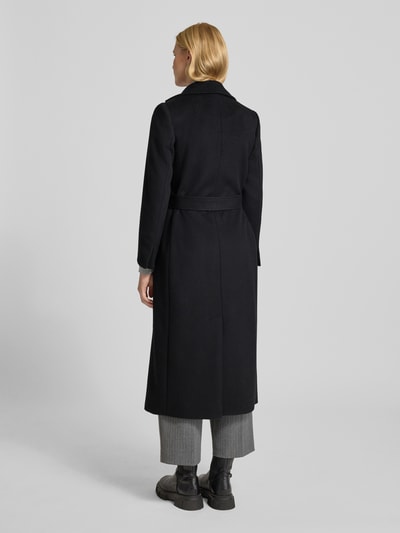 MAX&Co. Regular fit lange wollen jas met reverskraag, model 'LONGRUN' Zwart - 5