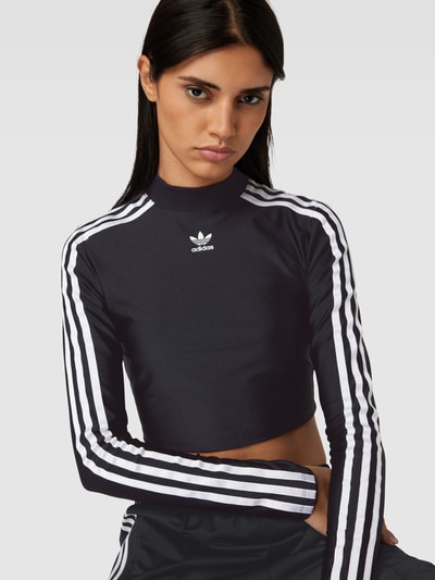 adidas Originals Bluzka krótka z długim rękawem i nadrukiem z logo Czarny 3