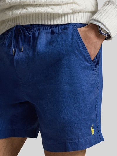 Polo Ralph Lauren Leinenshorts mit Tunnelzugbund und Logo Stitching Rauchblau 3