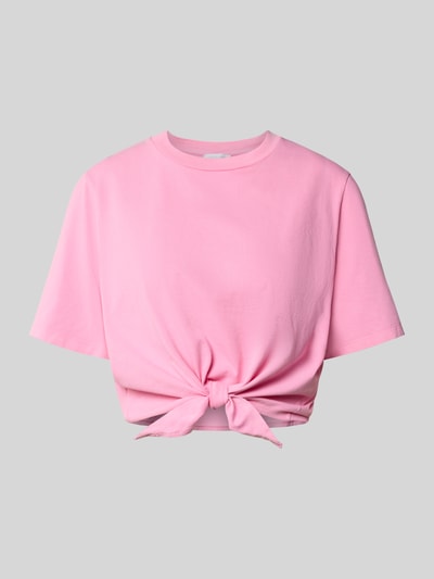 Rich & Royal Kort T-shirt met knoopdetail Felroze - 2