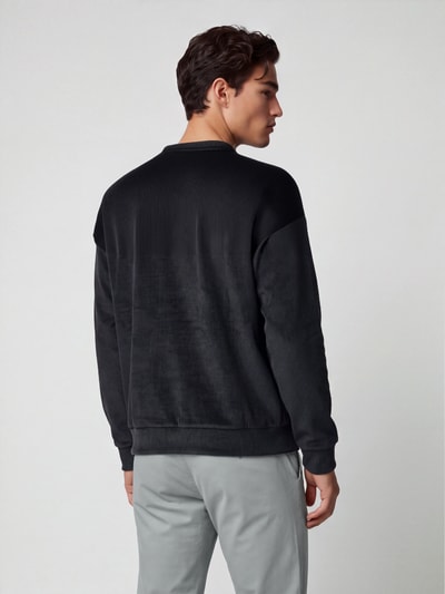 BOSS Green Sweatshirt mit samtiger Oberfläche Black 5