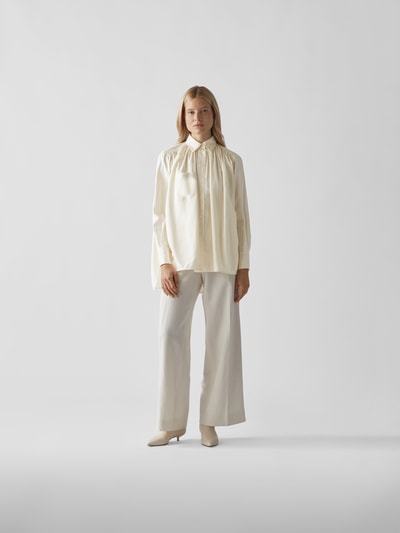 Victoria Beckham Schluppenbluse mit Raffungen Offwhite 1