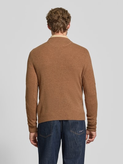 MCNEAL Slim Fit Strickpullover aus reiner Wolle mit Label-Stitching Hazel Melange 5