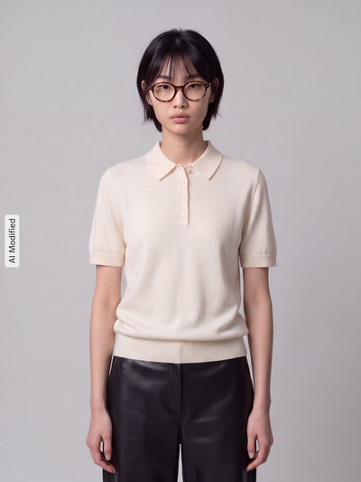 GANT Regular Fit Poloshirt aus Baumwoll-Kaschmir-Mix Offwhite 4