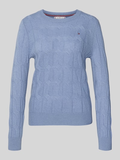 Tommy Hilfiger Regular Fit Strickpullover aus reiner Wolle Hellblau 2