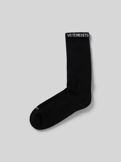 VETEMENTS Socken mit Label-Print Black 1