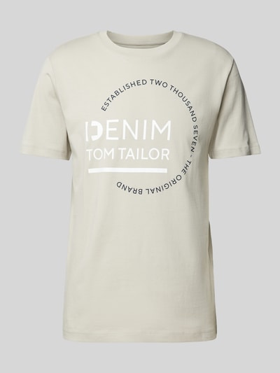 Tom Tailor Denim T-Shirt mit Rundhalsausschnitt Mittelgrau 2