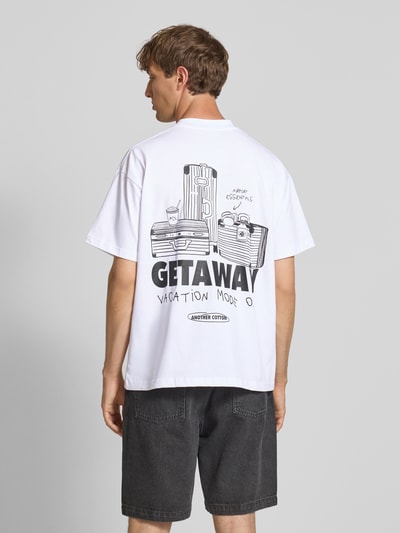 ANOTHER COTTON LAB Oversized T-Shirt mit Label-Print Modell 'Getaway' Weiss 4