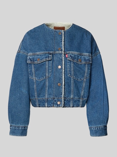 Produktfoto, Relaxed Fit Jeansjacke aus reiner Baumwolle von Levi's® 300, blau, mittlere Waschung, sichtbare Metallknöpfe, grobe Denim-Textur