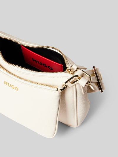 HUGO Handtas met labelprint, model 'Bel' Beige - 5