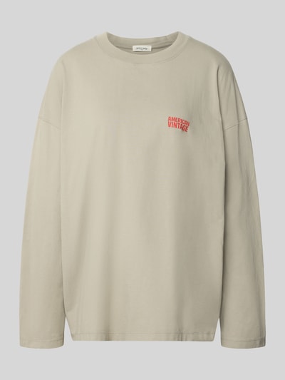 Produktfoto, Relaxed Fit Langarmshirt aus katoen met ronde hals en geribde bies, lichtbeige, Relaxed Fit, American Vintage, ruglengte maat XS/S 64 cm