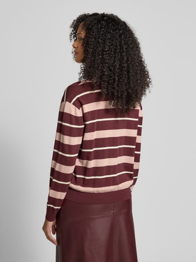 Jake*s Collection Strickpullover mit Polokragen Aubergine 5