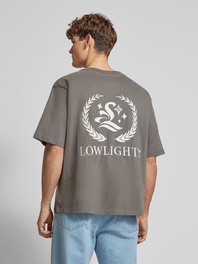 Low Lights Studios Oversized T-Shirt mit Label-Stitching Modell 'Cesar' Stein 5